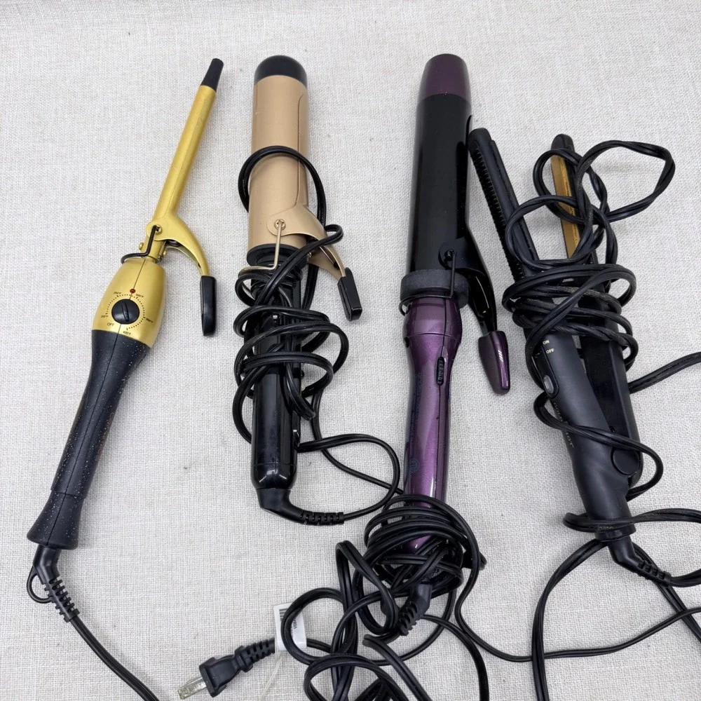 Hair Tool Lot Gold N Hot Conair Andis Curling Irons Flat Iron 4 Piece Bundle‎